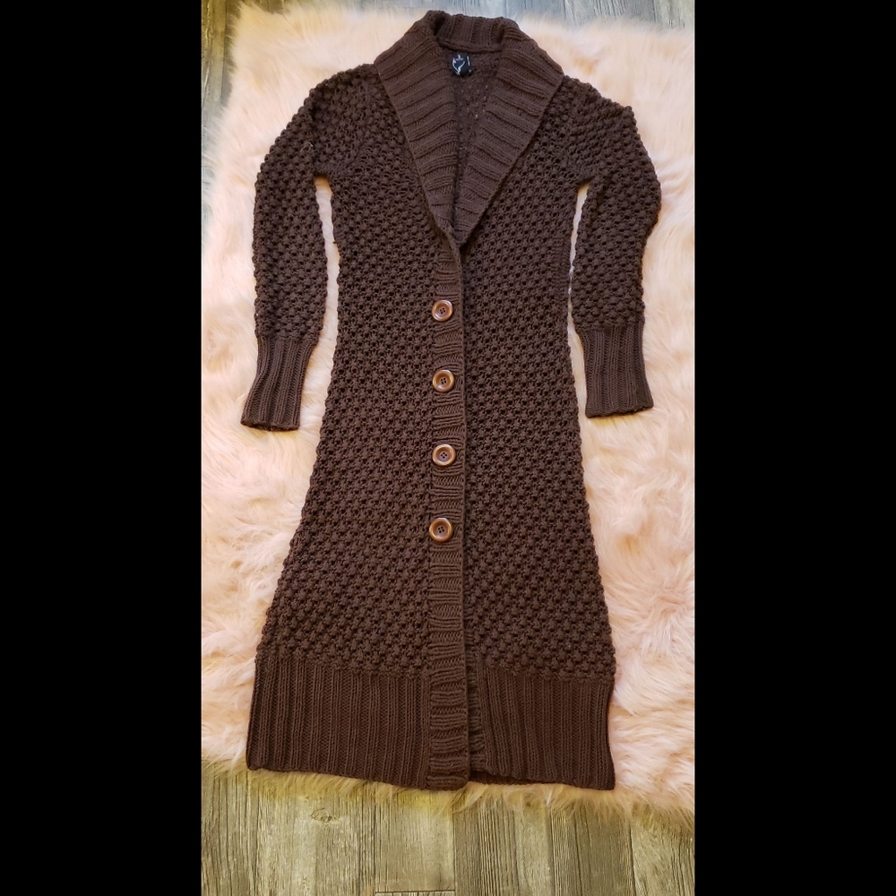 Cozy Boutique Long Knit Button-up Car…